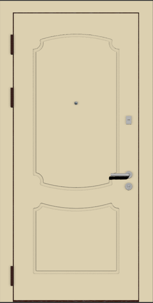 Металлическая входная дверь с отделкой эмаль слоновая кость
